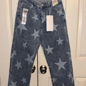 Bamboo Star Print Jeans – Size 9 (NWT) Super Soft Rayon Denim